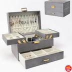 Large 3 Layer Jewelry Organizer Box Case