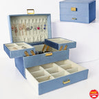 Large 3 Layer Jewelry Organizer Box Case