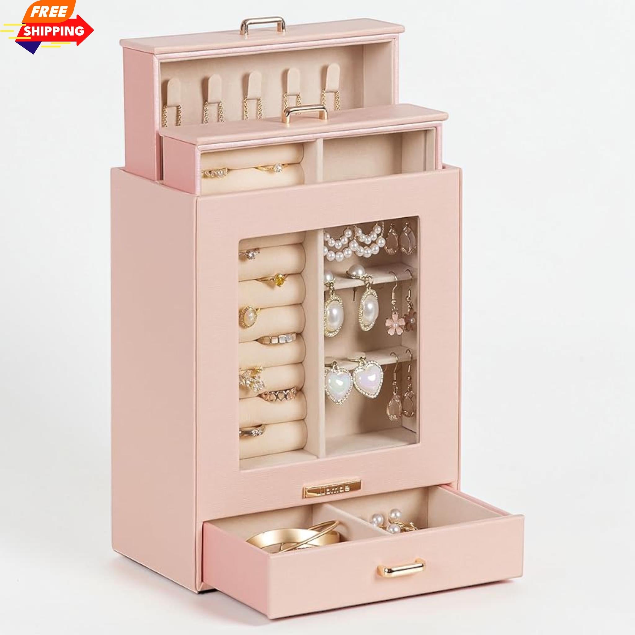 Elegant Velvet Lined Jewelry Organizer Box