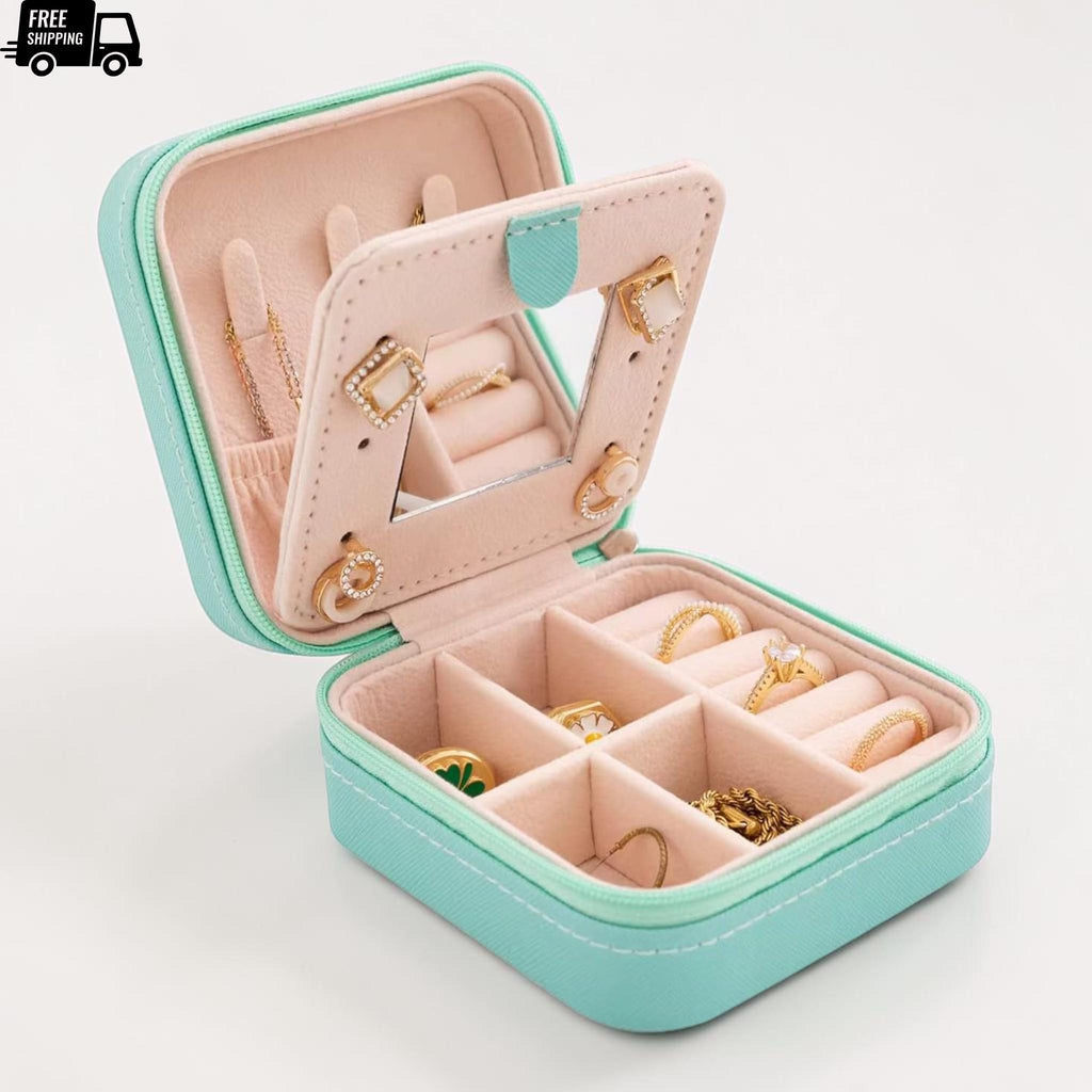 Travel Jewelry Organizer Box with Mirror