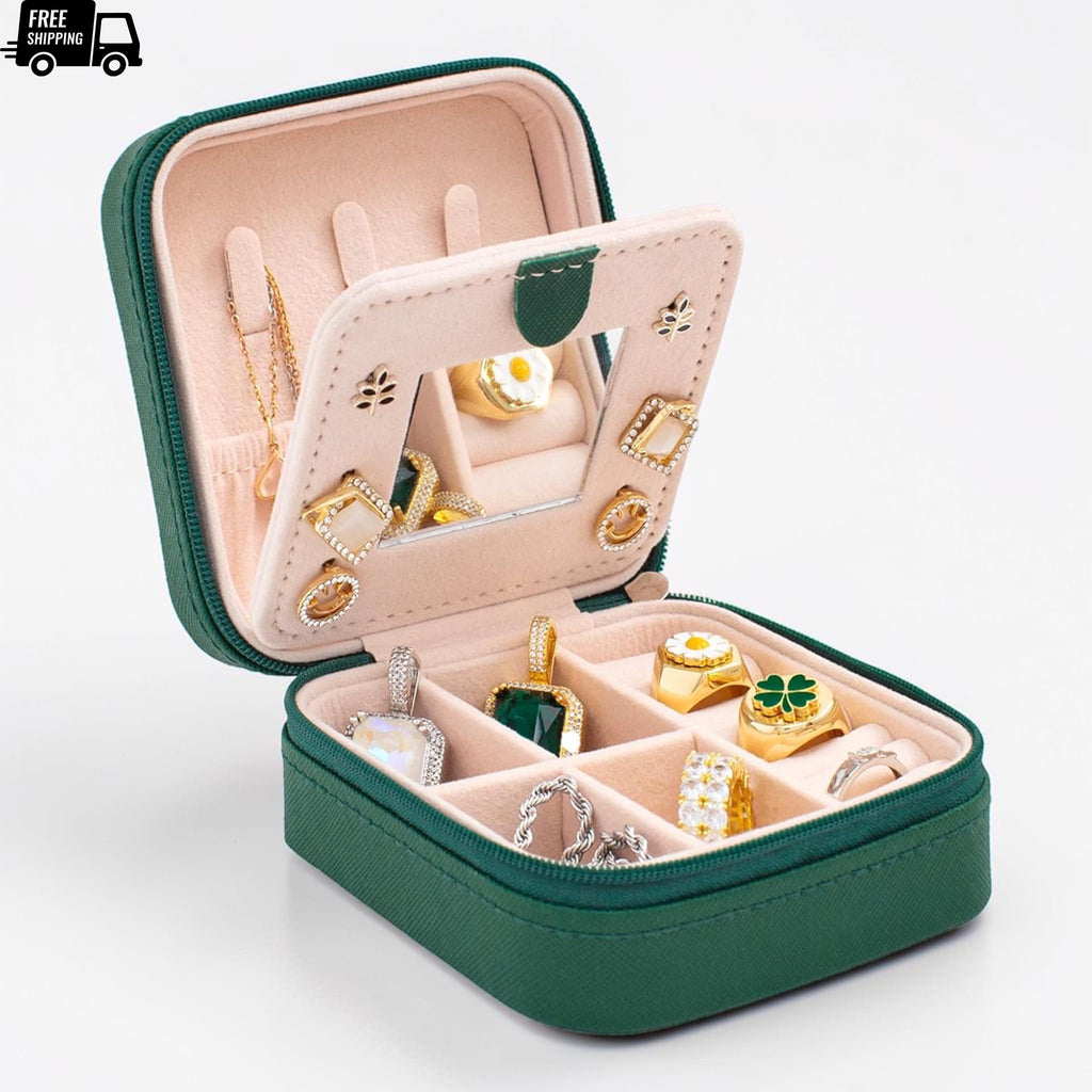 Travel Jewelry Organizer Box with Mirror