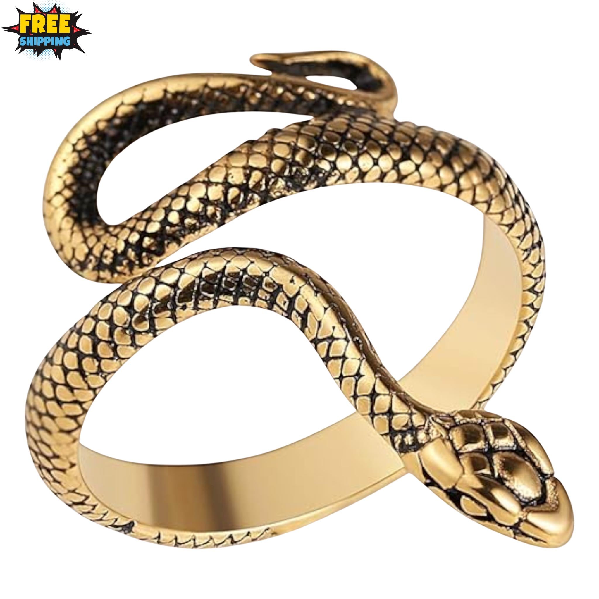 Gothic Snake Ring Stainless Steel Unisex