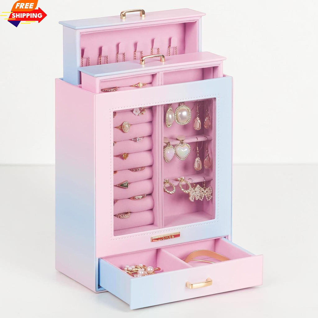 Elegant Velvet Lined Jewelry Organizer Box