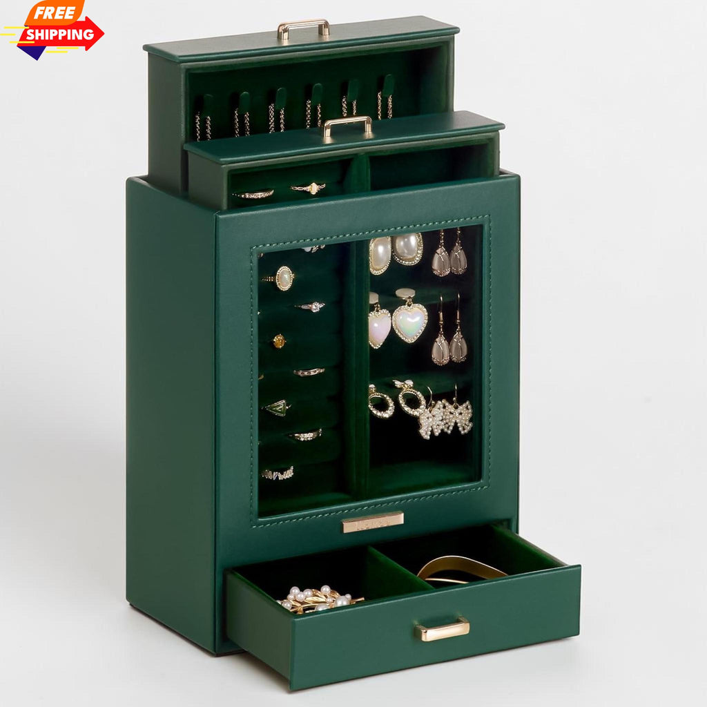 Elegant Velvet Lined Jewelry Organizer Box