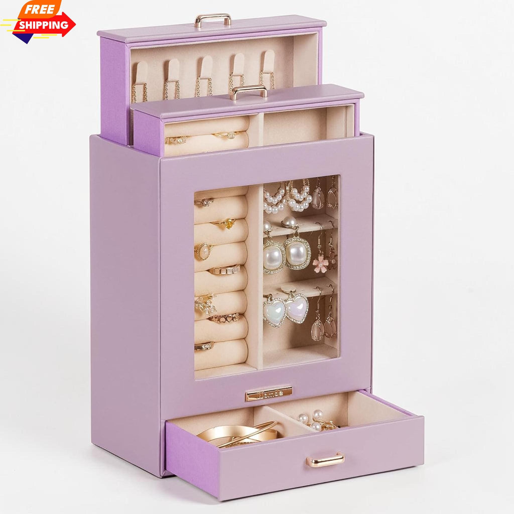 Elegant Velvet Lined Jewelry Organizer Box