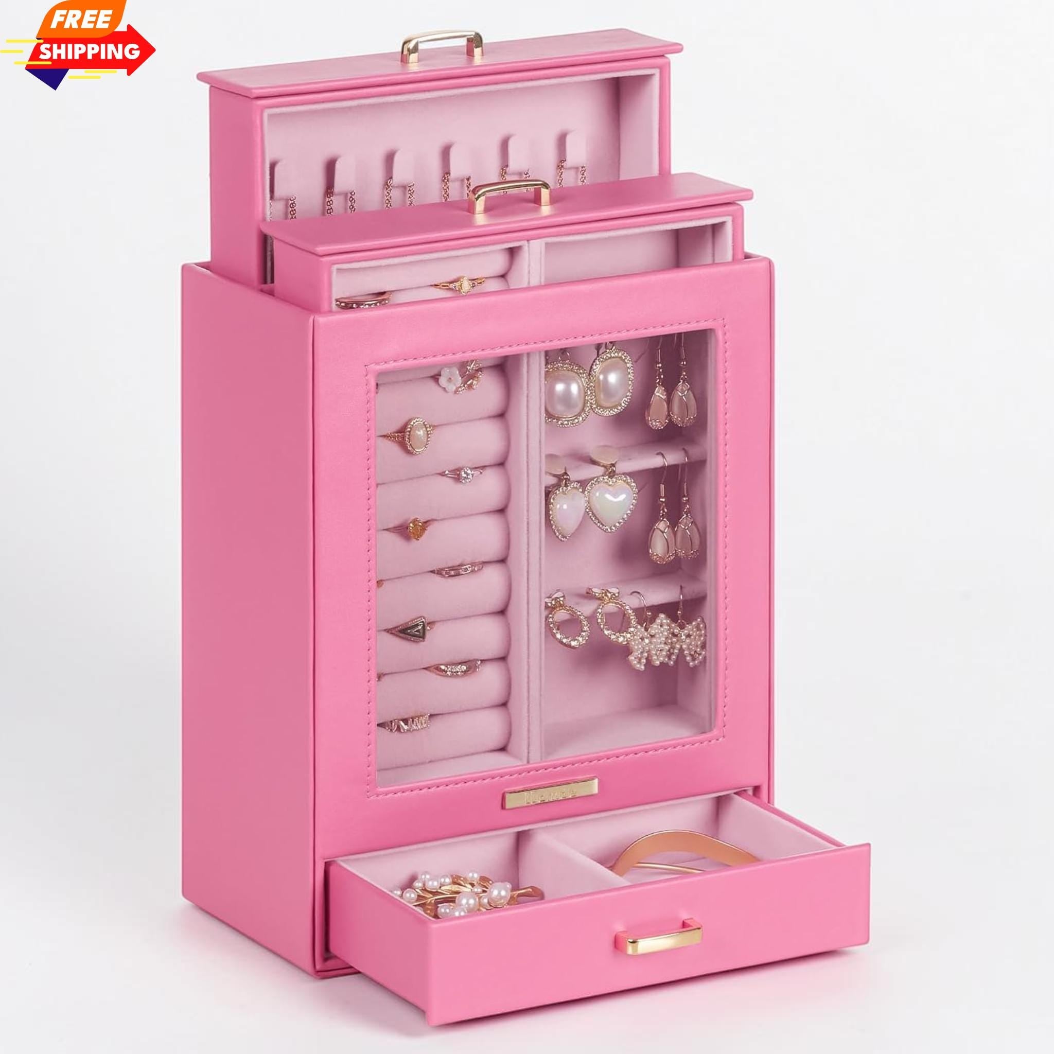Elegant Velvet Lined Jewelry Organizer Box