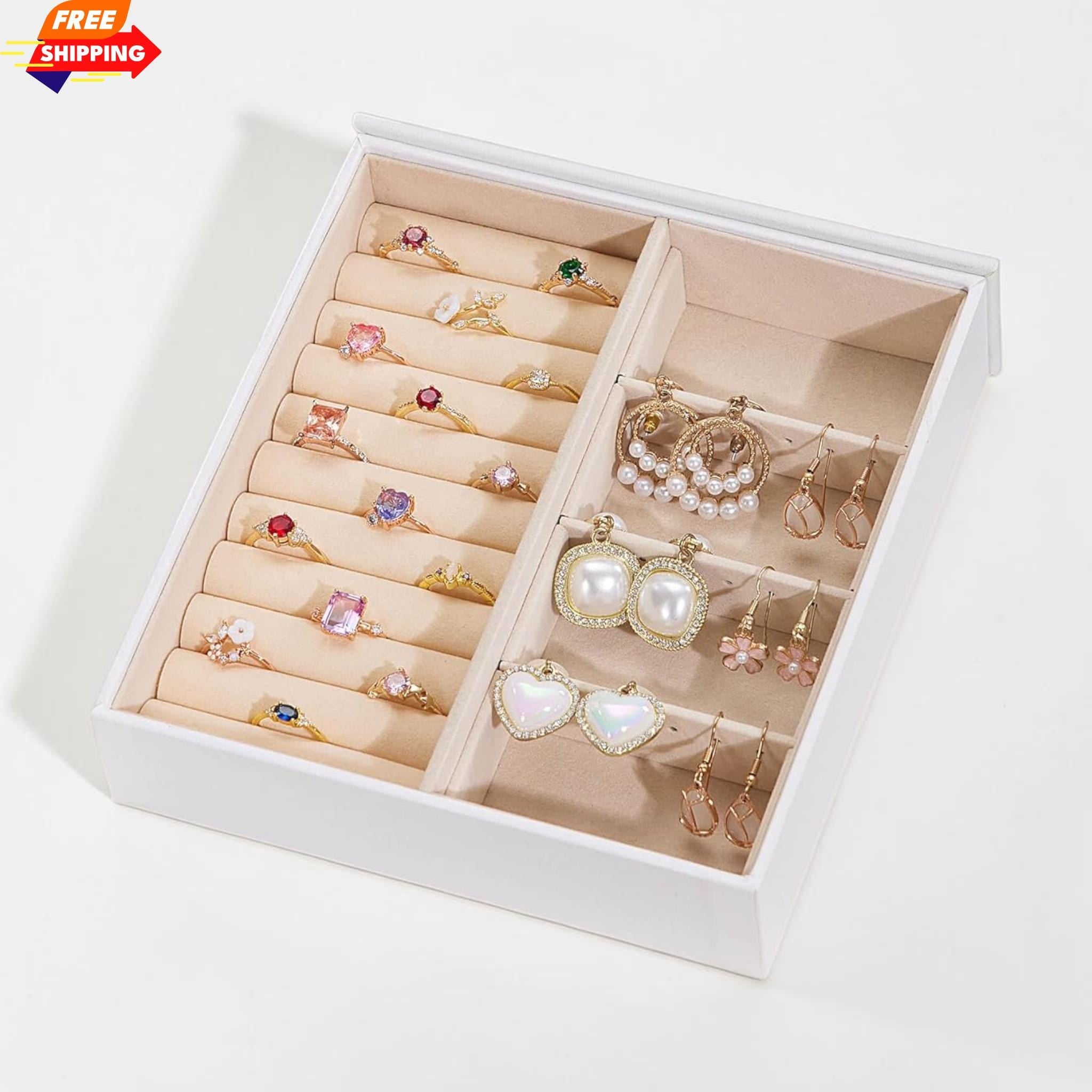 Elegant Velvet Lined Jewelry Organizer Box