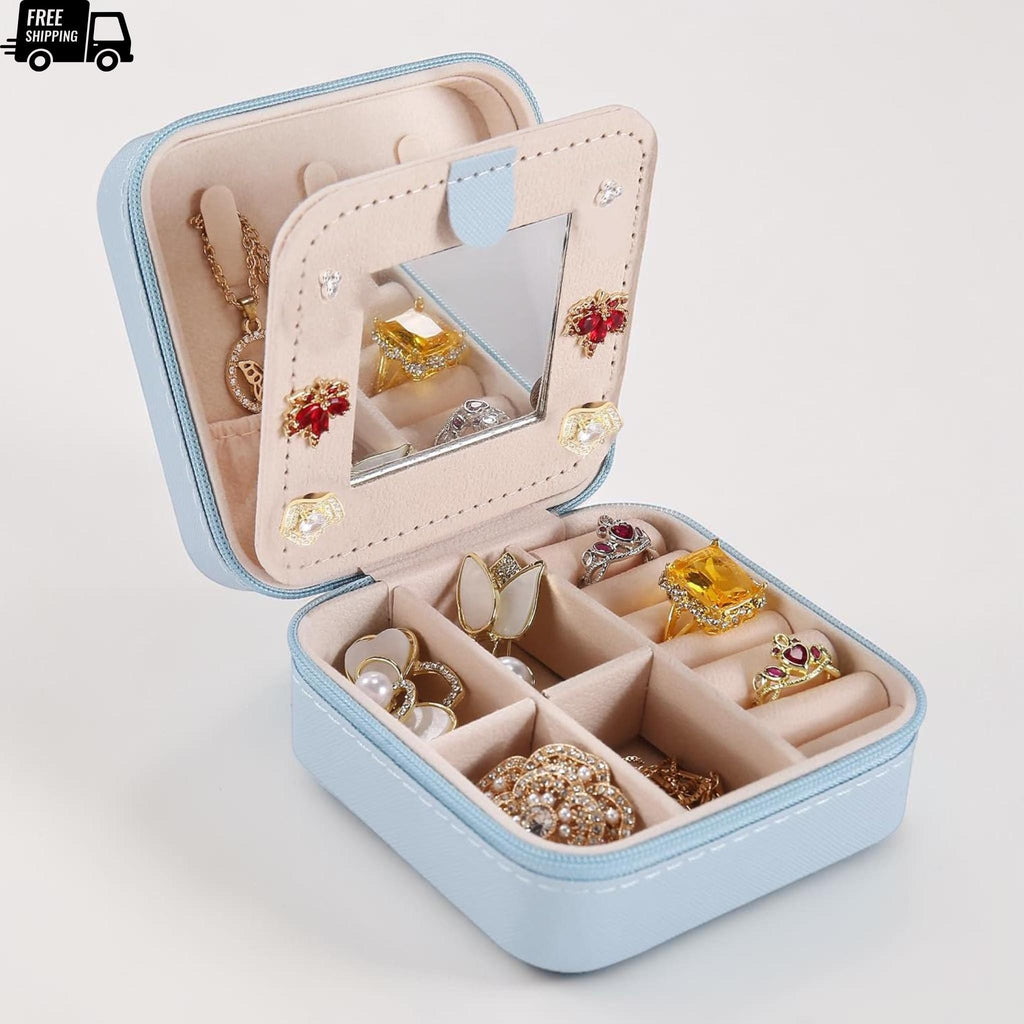 Travel Jewelry Organizer Box with Mirror