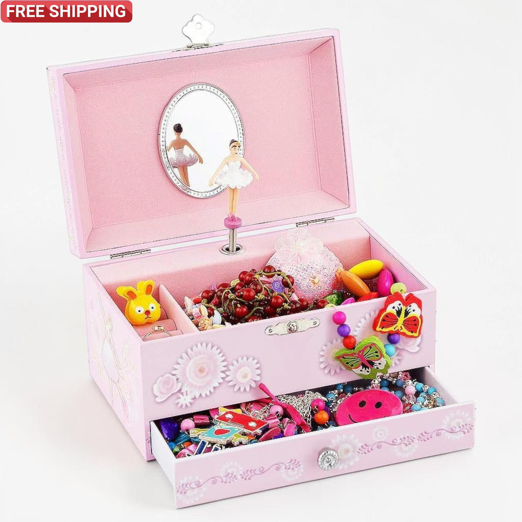 Ballerina Musical Jewelry Box Pink Girls Gift