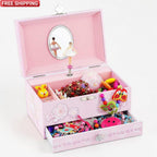 Ballerina Musical Jewelry Box Pink Girls Gift