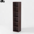 Corner Bookcase 6 Tier Narrow Display Shelf