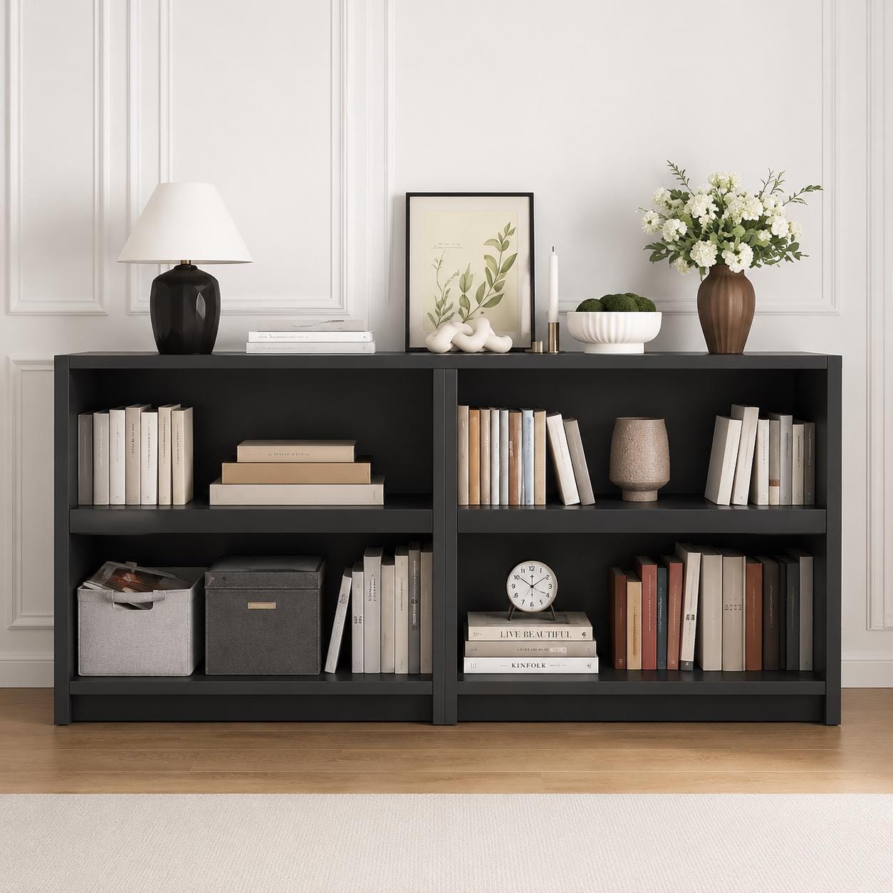 Fluted 63" Modern Sideboard Cabinet – Adjustable Shelves, Engineered Wood Storage