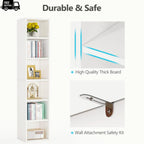 Corner Bookcase 6 Tier Narrow Display Shelf