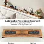2-Pack Narrow Console Table, Adjustable Height, Rustic Industrial Sofa Table
