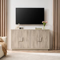 63" Farmhouse Buffet Cabinet, 4-Door Storage Credenza, Wood Coffee Bar Console