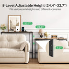 Adjustable Height Sofa Table with 2 Outlets, 78.8" Long Slim Console Table