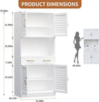 Tall Metal Pantry Cabinet with Adjustable Shelves & Quiet Magnetic Doors - Freestanding Storage Locker